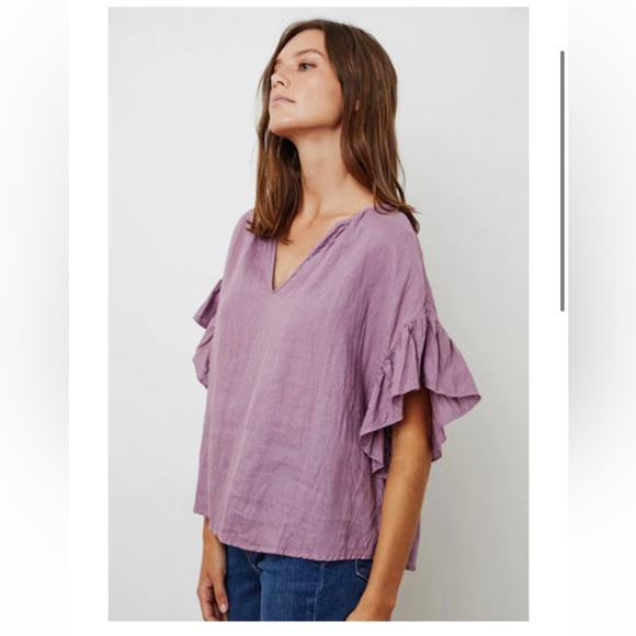 NWOT Velvet by Graham & Spencer Lilac Linen Top - Picture 1 of 9